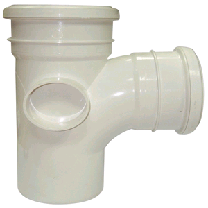 Floplast Soil Pipe 110mm 92 1/2deg Branch White 