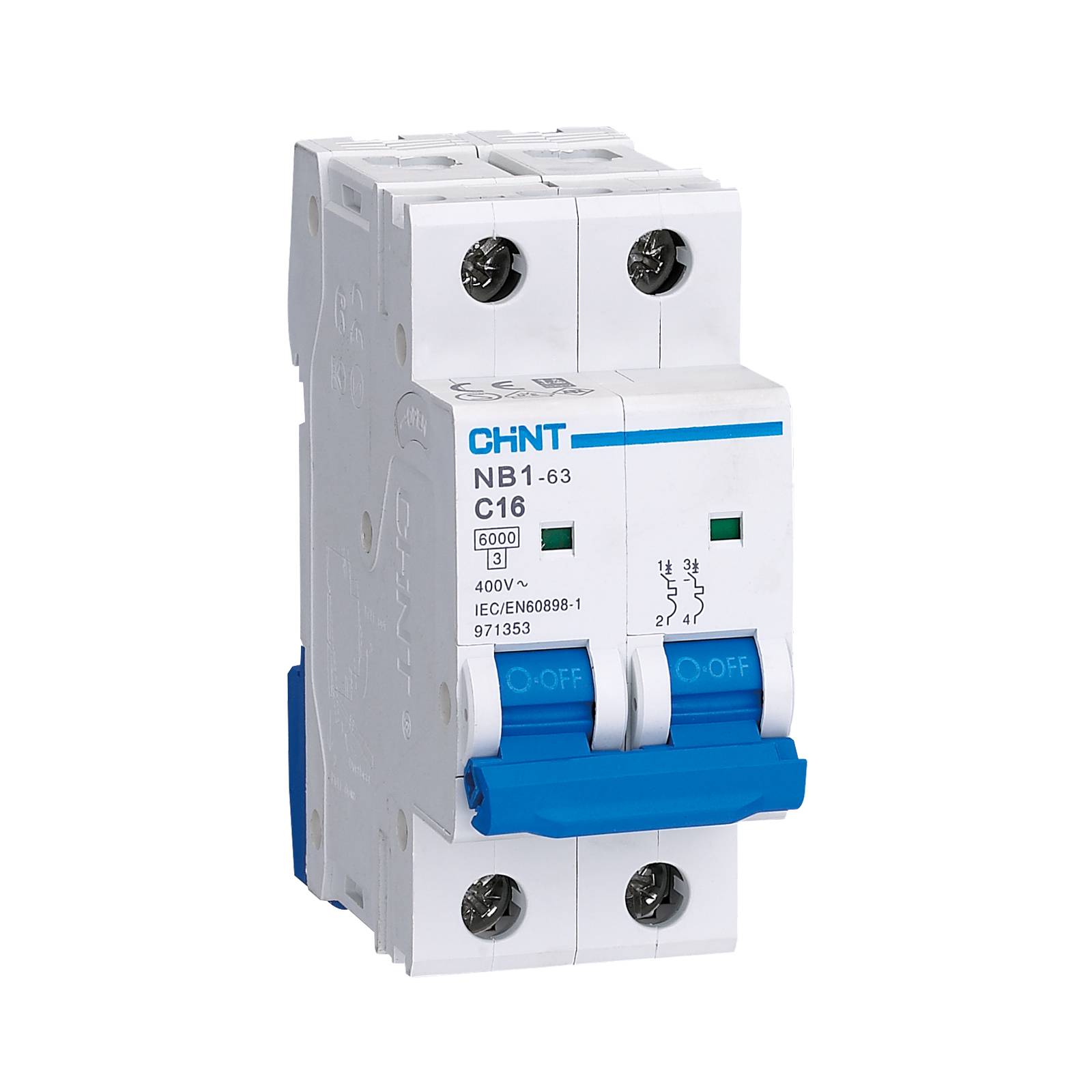 Chint 63a 2 Pole "B" Rated 10kA MCB 