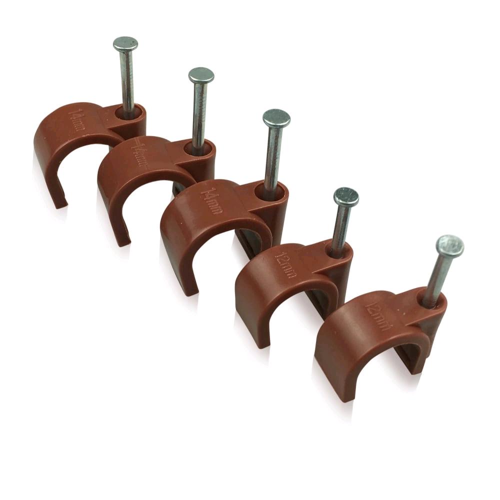 Thorsman 2203 004 Brown Round Clip Co-ax (per 100) 