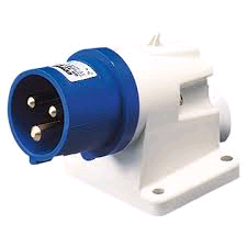 Gewiss 32a 240V 2P+E 90deg Wall Mounted Appliance Inlet IP44