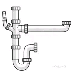 Polypipe One & a Half Undersink Kit 40mm Single Hose 