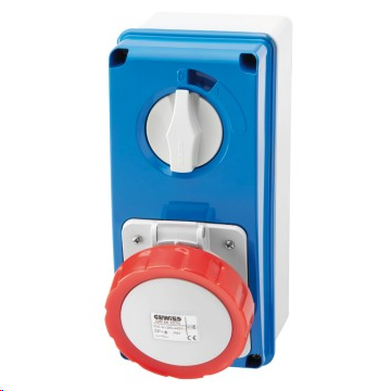 Gewiss 32a 415V 3P + N+ E Vertical Interlocked Socket IP67 