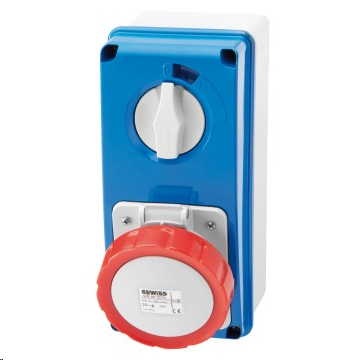 Gewiss 32a 415V 3P + N &  E Vertical Interlocked Socket IP67 