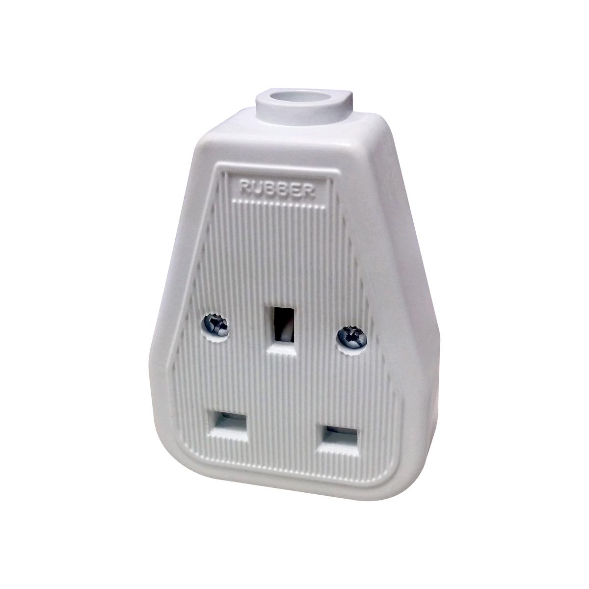 Niglon Trailing Socket 1gang White Rubber 