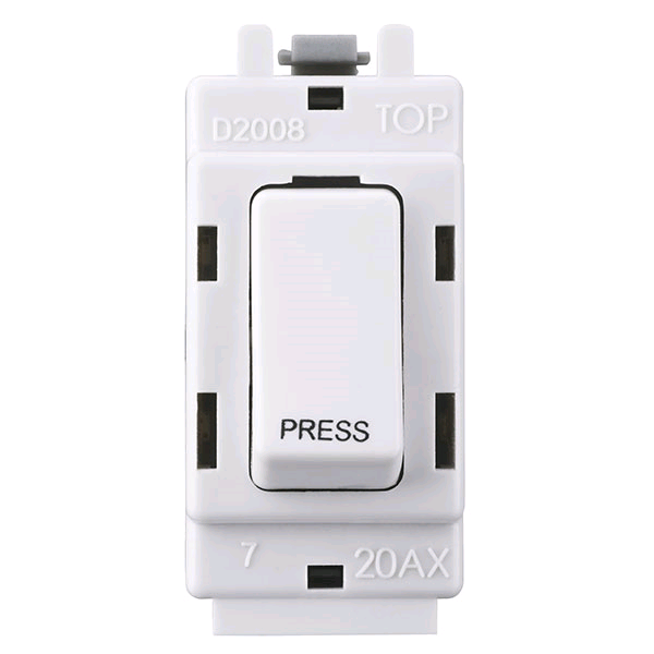 BG Grid 2Way Retractive Switch " Press" White 