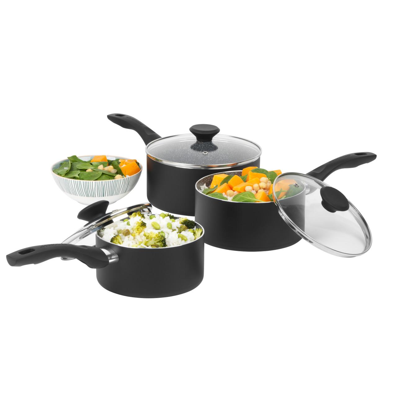 Progress GO HEALTHY MARBLE 3 PIECE SAUCEPAN SET, 16/18/20 CM