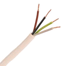 White Flex 0.75mm 4Core Heat Resistant (per mtr)