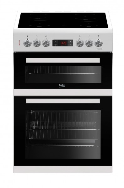  Beko KDC653W Double Oven & Ceramic Hob Electic Cooker in White 60cm 