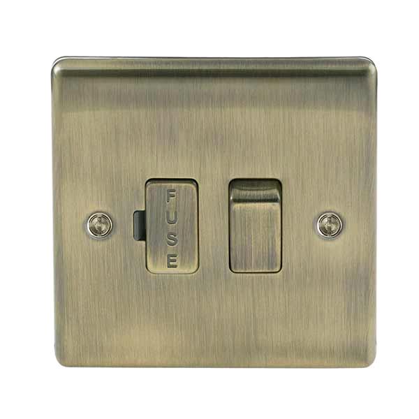 BG 13a Switched Fused Spur Antique Brass 
