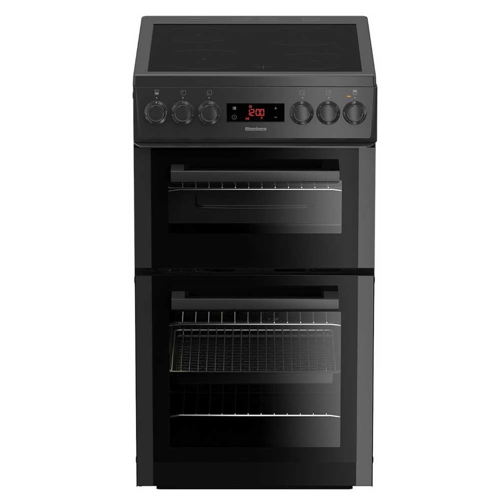 Blomberg HKS951N 50cm Anthracite Double Oven & Ceramic Hob Electric Cooker