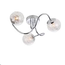 Endon Auria 3lt Semi Flush Light Fitting in Chrome & Glass