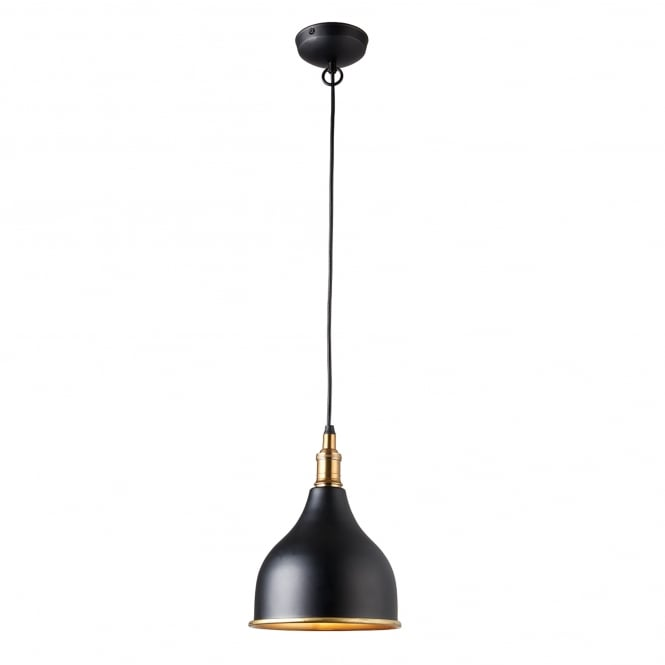 Endon Dickens Pendant Matt Black & Brass