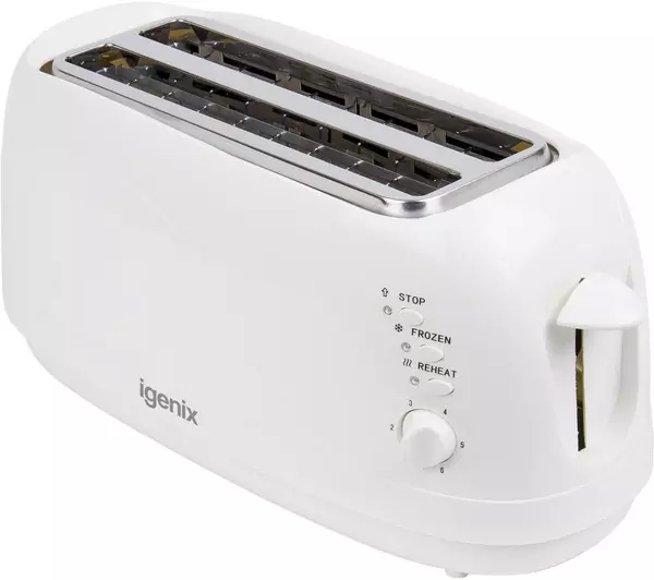 Igenix IG3020 4 Slice Long Slot  Toaster White
