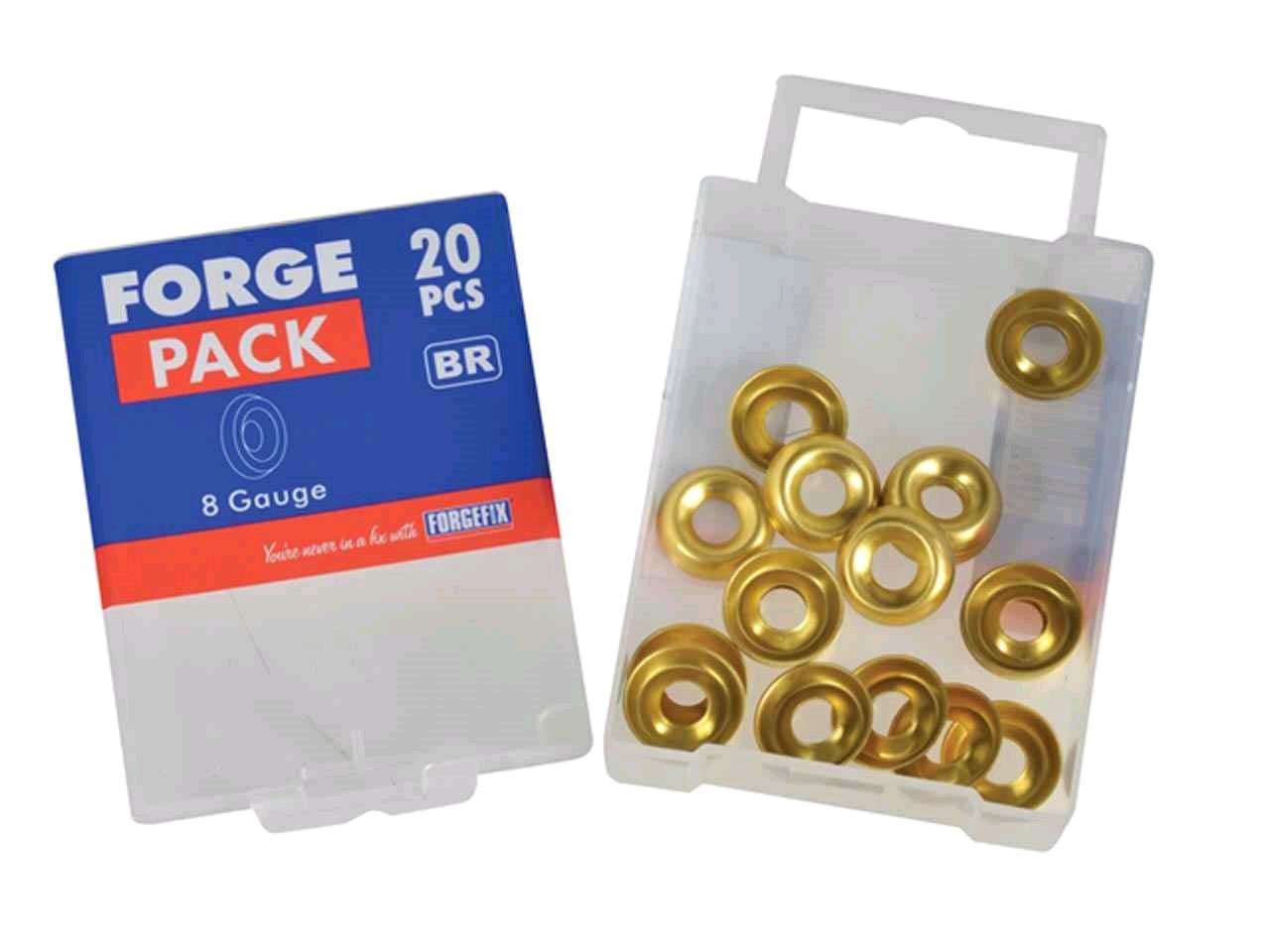 Forgefix Screw Cup Washers No 8's Brass (Pack) 