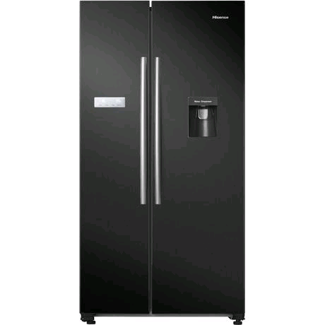 Hisense American Style Side by Side Fridge Freezer in Black c/w Water Dispenser