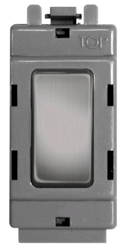 BG Grid 2way Switch Brushed Steel 