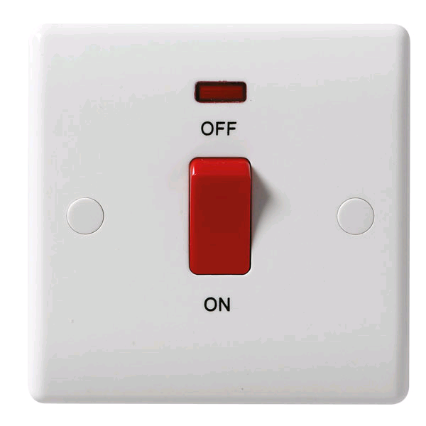 BG 45a DP Switch With Neon Single Plate