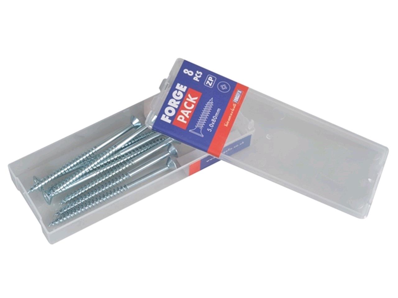 Forgefix M/P Screw 5 x 80mm (Pack) Zinc Plated 