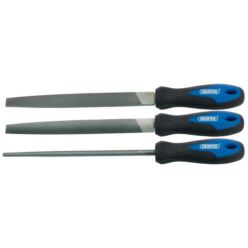 Draper Set of 3 200mm Files & Handles 