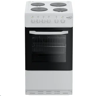 Zenith ZE503W Single Oven &  Solid Hot Plate Electric Cooker in White 50cm