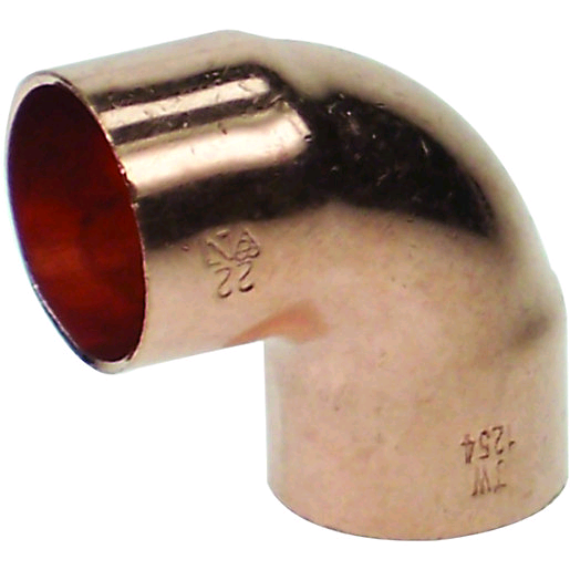 Copper 90° Elbow 67mm Endfeed
