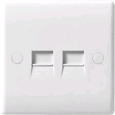 BG 2 Gang Telephone Socket Slave Screw Type