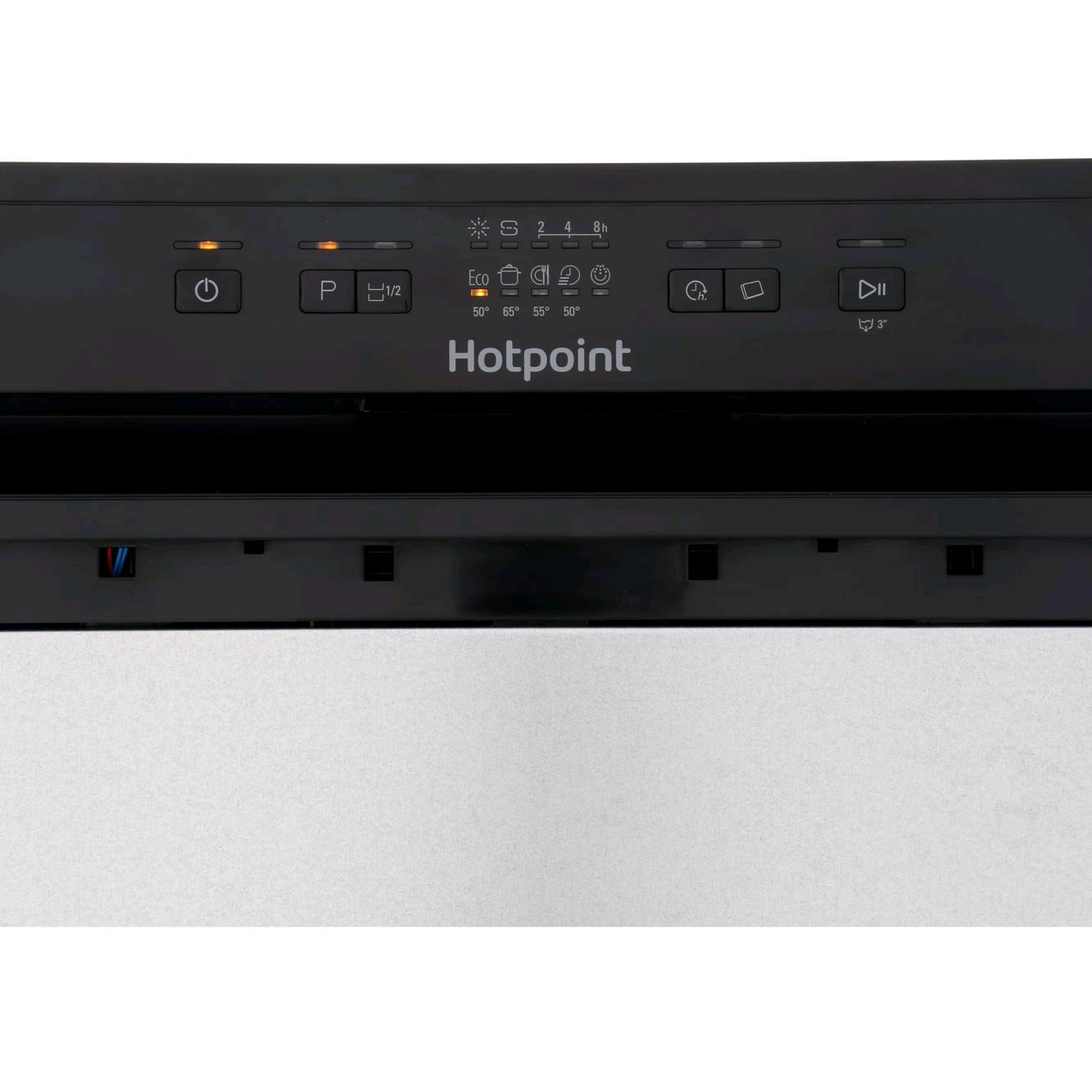 Hotpoint HBC2B19UKN Semi Integrated Built In Dishwasher 13 Place Setting Black Fascia