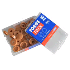 Forgefix No. 6-8's Hinged Domed Cover Caps (Pack of 20) Light Brown Plastic 