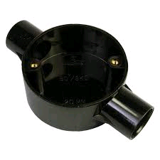 Falcon Conduit Through Box 20mm Black