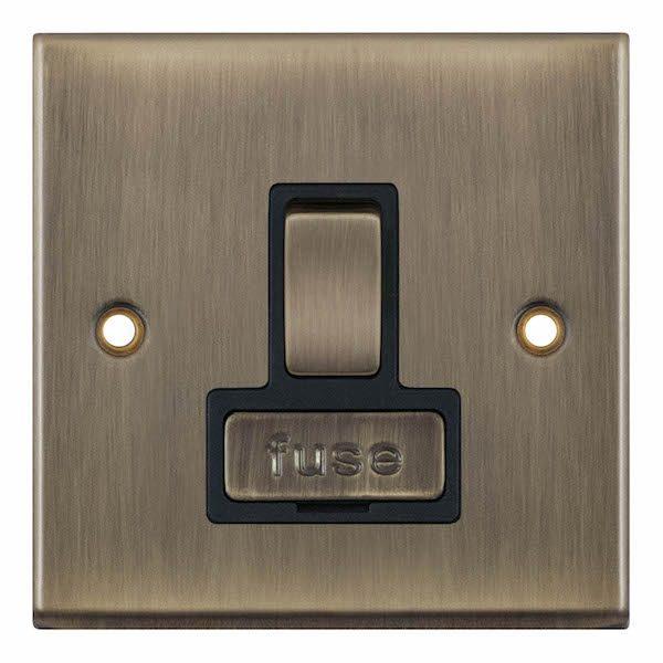Selectric 13a Switched Fused Spur Antique Brass 
