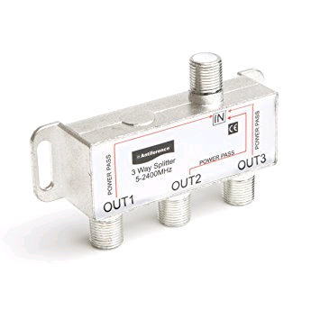 Antiference 3way Splitter Metal 1 in 3 out 