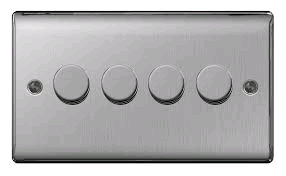 BG Nexus 4g 400w Dimmer Switch Brushed Steel 