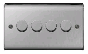 BG Nexus 4g Dimmer Switch Brushed Steel