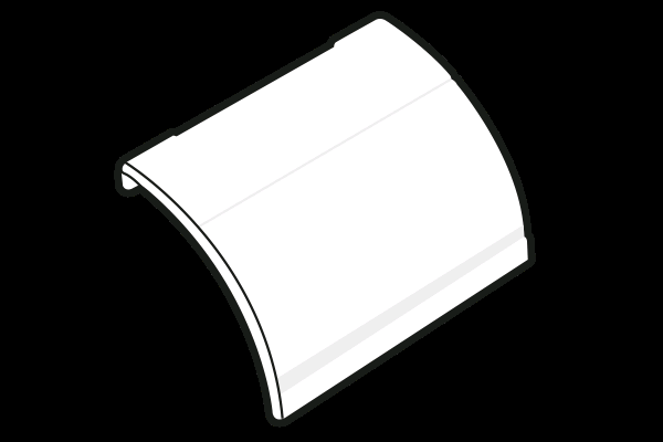 D-Line Clip-Over Cable Inlet/Outlet 1/4 Round 22 x White 