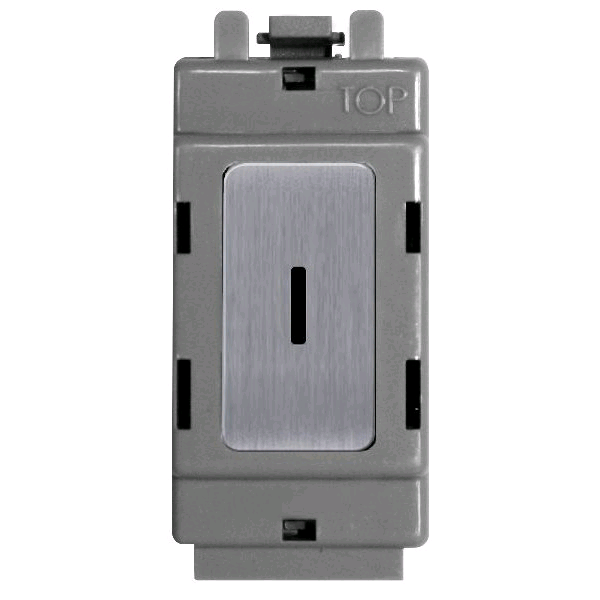 BG Grid 20a Secret Key Switch Brushed Steel
