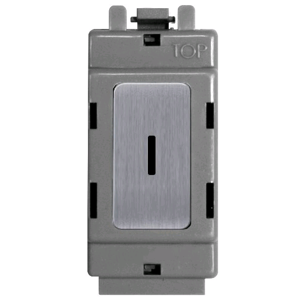 BG Grid 20a Secret Key Switch Brushed Steel 