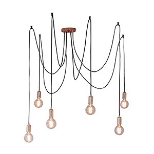 Endon Studio 6ltr Pendant in Copper Plate