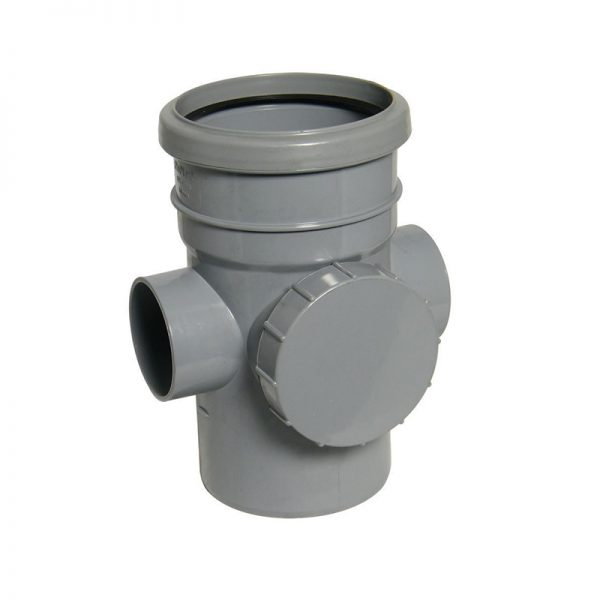 Floplast Soil Pipe 110mm Access Socket/Spigot Grey