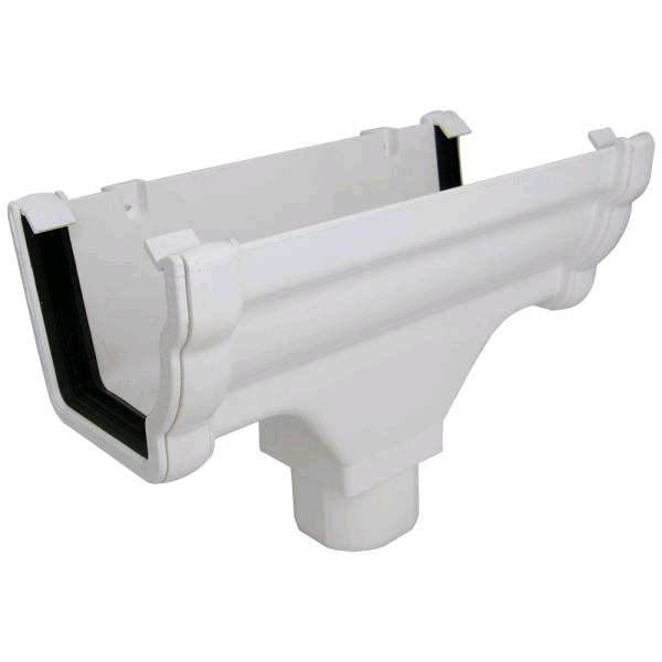 Floplast Niagara Square Guttering Running Outlet White 