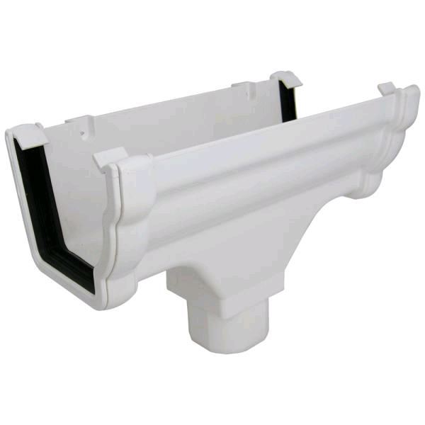 Floplast Niagara Square Guttering Runnig Outlet White