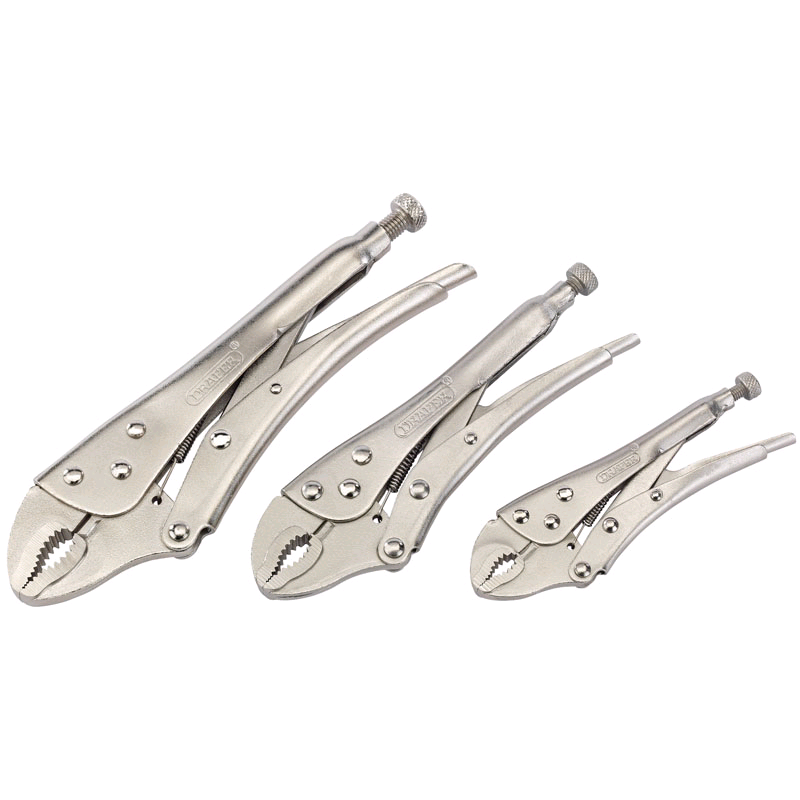 Draper Curved Jaw Self Grip Pliers Set (3 Piece) 