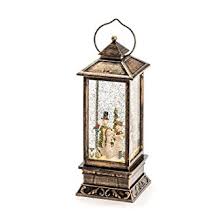 KONSTSMIDE 2889-000 LANTERN WITH SNOWMAN WATER FILLED WARM WHITE LED BATT OP