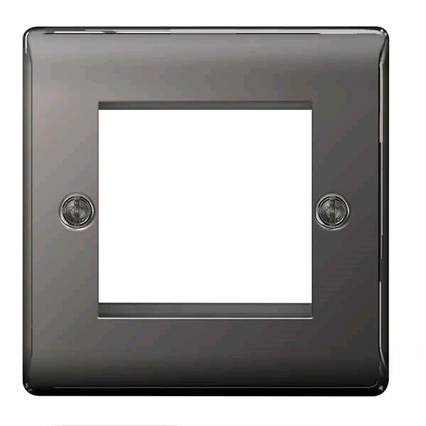BG Euro Module 2 Gang Front Plate Black Nickel