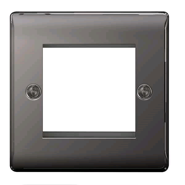 BG Euro Module 2 Gang Front Plate Black Nickel 