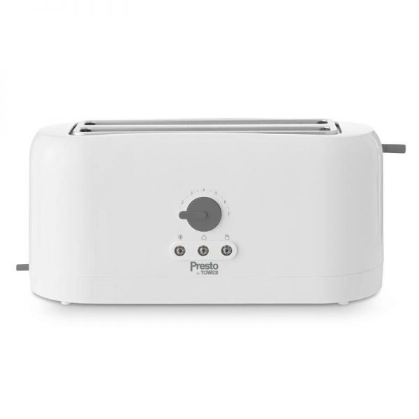 Tower Presto Long Slot 4 Slice Toaster in White