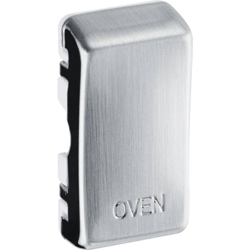 BG Grid Rocker Switch OVEN Brushed Steel 