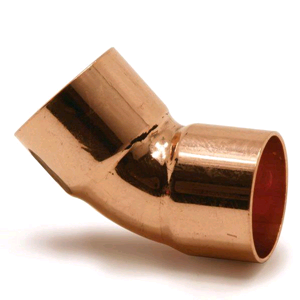 Copper 45 Degree Obtuse Bend 15mm Endfeed 