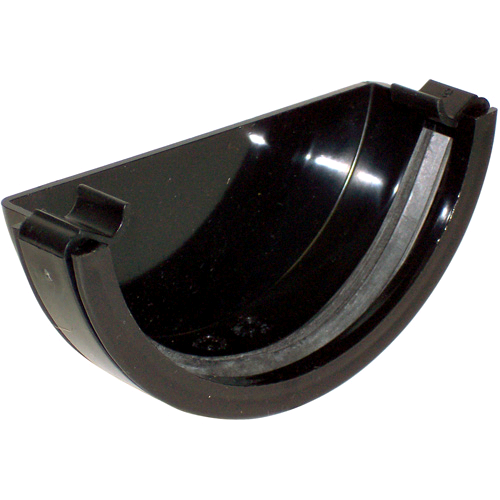 Floplast 112mm Half Round External Stop End Black 