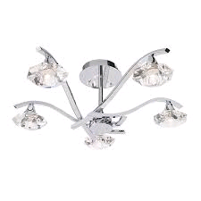 Endon Langella 5 Light Semi Flush Chrome Light Fitting G9