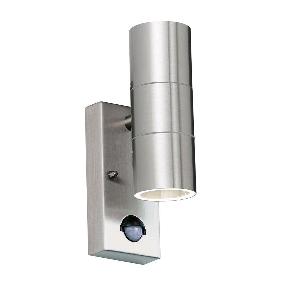 Saxby Canon PIR 2Lt Wall Light 35W Polished Stainless Steel